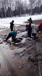 Kids playing in puddles