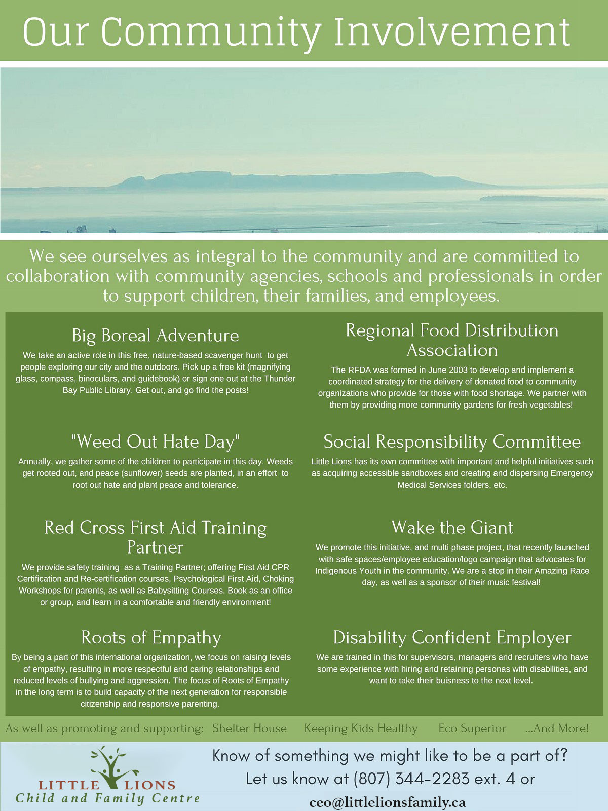 our community involvement poster